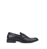 Obeeze Handmade Black Buckle Leather Loafers For Men