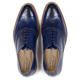 Obeeze Handmade Oxford Blue Patina Shoes - Obeeze