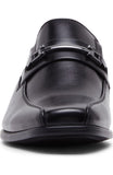 Obeeze Handmade Black Buckle Leather Loafers For Men