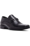 Obeeze Handmade Black Buckle Leather Loafers For Men