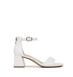 Obeeze Handmade Ankle Strap White Leather Sandal For Womens