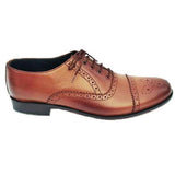 Obeeze Handmade Crafted Brown Leather Oxfords - Obeeze