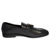 Obeeze Handmade Black Crocodile Leather Loafers