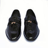 Obeeze Handmade Black Crocodile Leather Loafers