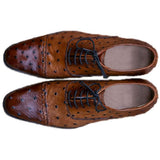 Obeeze Handmade Oxfords In Original Ostrich Leather - Obeeze