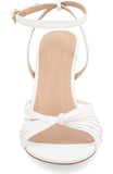 Obeeze Handmade Ankle Strap White Leather Sandal For Womens