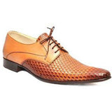 Obeeze Handmade Brown Leather Hand Knitted Oxford Shoes