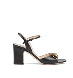 Obeeze Handmade Gucci Buckle Black Leather Sandal For Women'ss