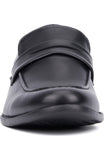 Obeeze Handmade Black Buckle Leather Loafers For Men