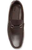 Obeeze Handmade Buckle Style Brown Leather Loafers For Men