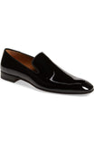 Obeeze Handmade Black Patent Leather Loafers For Men