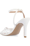 Obeeze Handmade Ankle Strap White Leather Sandal For Womens