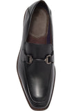 Obeeze Handmade Black Billionaire Buckle Leather Loafers For Men