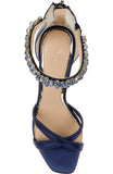 Obeeze Handmade Blue Leather Sandal For Womens