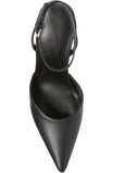 Obeeze Handmade Black Strappy Leather Pumps for Womens