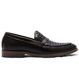 Obeeze Handmade Black Leather Loafers For Men