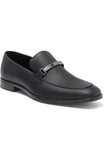 Obeeze Handmade Black Leather Buckle Style Loafers For Men