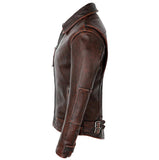 Obeeze Handmade Jackson Style Brown Lambskin Leather Jacket