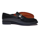 Obeeze Handmade Black Croc. Style Upper Leather Loafers