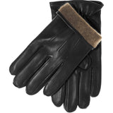 Obeeze Handmade Black Lambskin Leather Gloves with Cashmere Lining