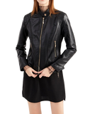 Obeeze Handmade Capri Genuine Lambskin Leather Jacket for Womens