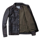 Obeeze Handmade Dark Brown Lambskin Leather Jacket