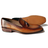 Obeeze Handmade Leather Brown Loafers