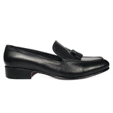 Obeeze Handmade Black Leather Tassels Loafer