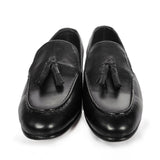 Obeeze Handmade Black Leather Tassels Loafer