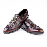 Obeeze Handmade Billionaire Buckle Style Leather Loafers For Men