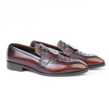 Obeeze Handmade Billionaire Buckle Style Leather Loafers For Men