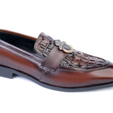Obeeze Handmade Billionaire Buckle Style Leather Loafers For Men