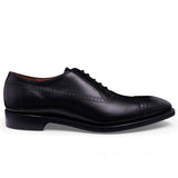 Obeeze Handmade Black Leather Brogue Style Oxfords