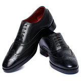 Obeeze Handmade Black Classy Leather Brogue Oxfords