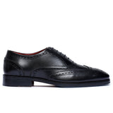 Obeeze Handmade Black Classy Leather Brogue Oxfords