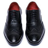 Obeeze Handmade Black Classy Leather Brogue Oxfords