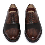 Obeeze Handmade Black and Brown Leather Oxfords