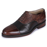 Obeeze Handmade Black and Brown Leather Oxfords