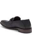 Obeeze Handmade Black Billionaire Buckle Leather Loafers For Men