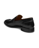 Obeeze Handmade Black Leather Loafers For Men