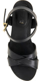 Obeeze Handmade Ankle Strap Black  Leather Sandal For Womens