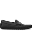 Obeeze Handmade Black Leather Loafers For Men