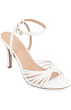 Obeeze Handmade Ankle Strap White Leather Sandal For Womens