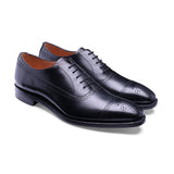 Obeeze Handmade Black Leather Brogue Style Oxfords