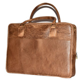 Obeeze Handmade Vintage Leather Slim Briefcase. - Obeeze