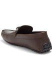 Obeeze Handmade Buckle Style Brown Leather Loafers For Men