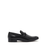 Obeeze Handmade Buckle Style Black Leather Loafers For Men