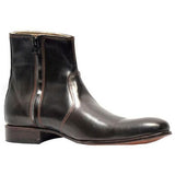 Obeeze Handmade Black Leather Side Zip Wing Boots