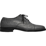 Obeeze Handmade Gray Ostrich  Leather Oxfords