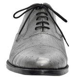 Obeeze Handmade Gray Ostrich  Leather Oxfords